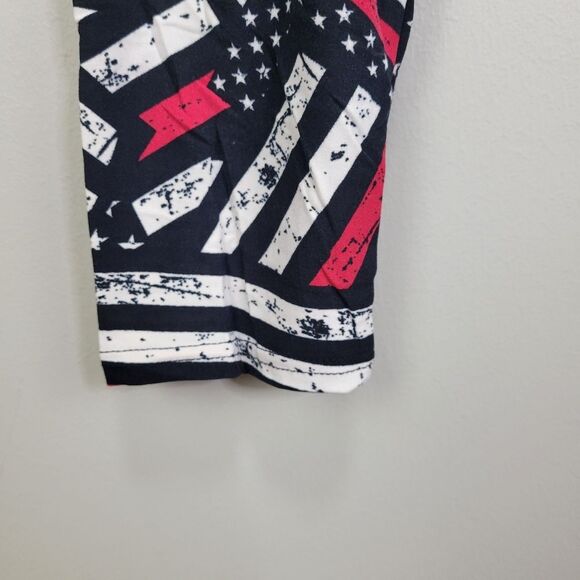 American Firefighter Flag Polyester Spandex‎ Ankle Leggings Size M - Picture 4 of 7